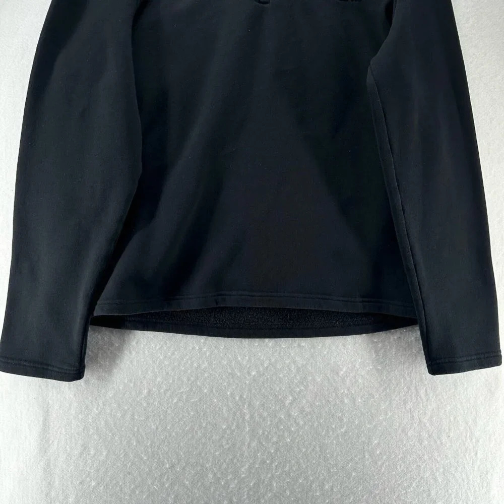 Michael Kors Sweatshirt Womens Sz L Fleece Lined 1/4 Zip Pullover Black - Picture 4 of 10